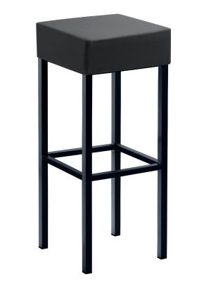 24Designs Barkruk Russel - Zithoogte 80 cm - Zwart Kunstleer - Zwart Onderstel