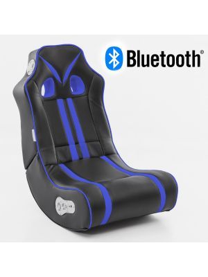 24Designs Racestoel Gamestoel Monaco - Bluetooth & Speakers - Zwart / Blauw