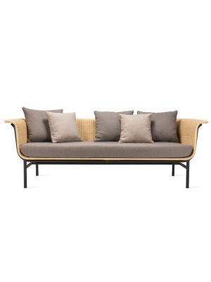 Vincent Sheppard Wicked 3 zits Outdoor Lounge Bank - Naturel Rotan - Lopi Cocunut