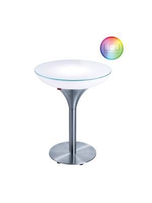 Moree Lounge M Outdoor LED Eettafel met Accu - Ø60 x H75 cm – Wit