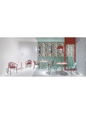 Pedrali Remind 3735 Tuinstoel & Terrasstoel - Set van 4 - Rood Kunststof 