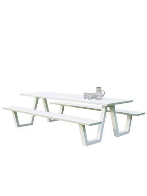 24Designs Provence Picknicktafel 6-8 zitplaatsen - Aluminium - 240 x 166 cm - Wit