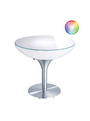 Moree Lounge Outdoor LED Pro Eettafel met Accu - Ø84 x H75 cm – Wit