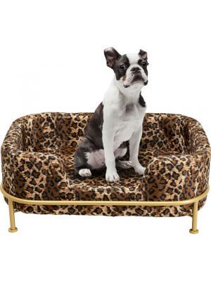 Kare Design Dog Bed Diva Leo Hondenmand - Fluweel Panterprint 