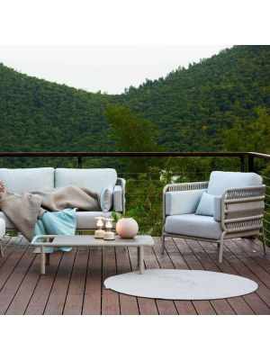 Mindo 106 Outdoor Loungestoel - Beige Rope - Lichtgrijs Sunbrella
