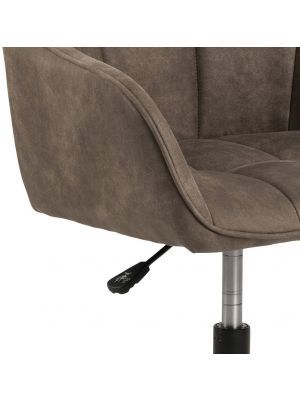 24Designs 2deKans - Milou Bureaustoel - Stof Lichtbruin - Zwart Metalen Onderstel met Wielen