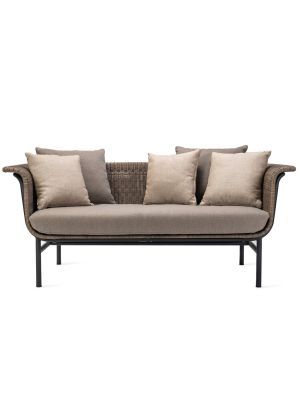 Vincent Sheppard Wicked 2-Zits Outdoor Lounge Bank - Taupe Rotan - Lopi Cocunut
