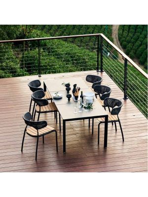 Mindo 101 Outdoor Teakhout Loungestoel - Aluminium - Donkergrijs Rope