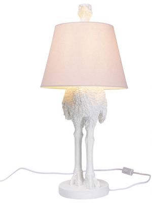 Kare Design Struisvogel Vloerlamp en Tafellamp - Hoogte 66,5 cm - Wit