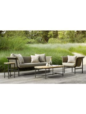 Vincent Sheppard Wicked 3 zits Outdoor Lounge Bank - Taupe Rotan - Lopi Cocunut