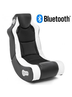 24Designs Racer - Racestoel Gamestoel - Bluetooth & Speakers - Zwart / Wit